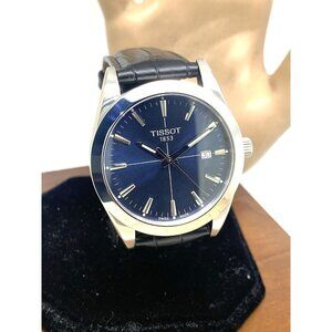 Tissot Men's Watch Swiss Quartz Blue Dial 40mm Black Leather Band T1274101604101